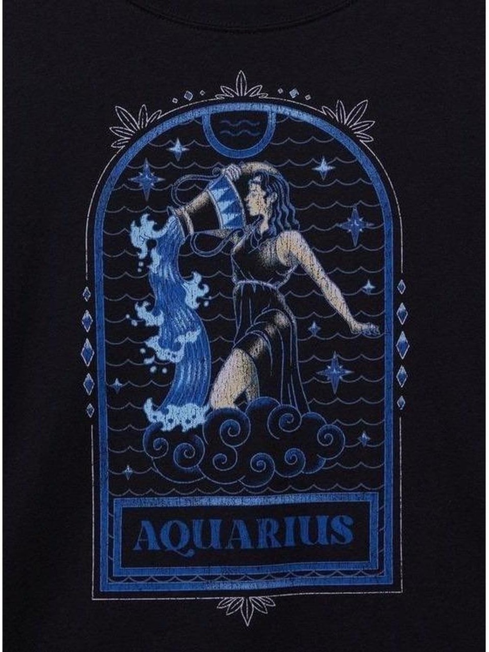 Torrid Aquarius cotton tee - size 1, 1X, 14/16 - black